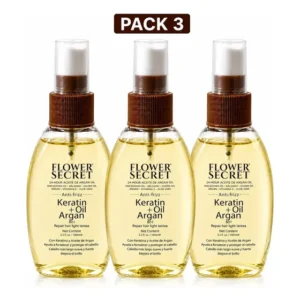 Pack 3 Aceite Argán + Keratina Cabello Anti Frizz 118ml
