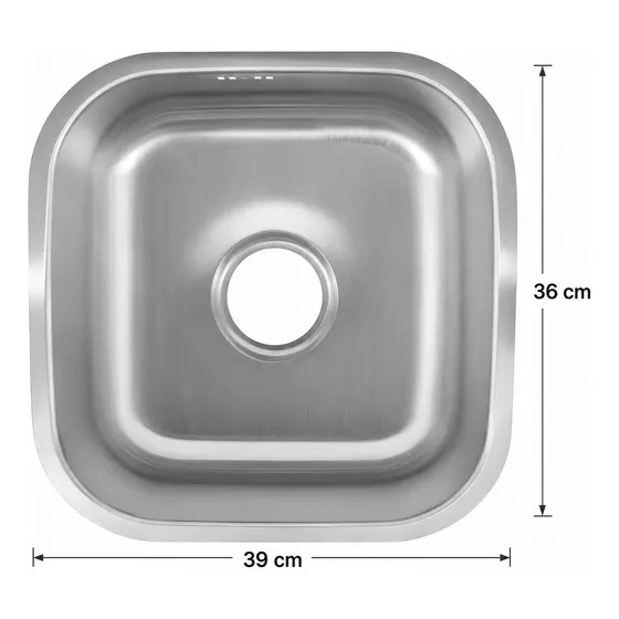 Lavaplatos De Acero Inoxidable 39x36 Cm Con Llave Monomando