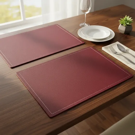 Set De 6 Individuales Clasic Color Burdeo 30x40cm