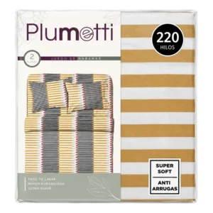 Juego De Sábanas Plumetti Oyamel 2 Plazas 220 Hilos