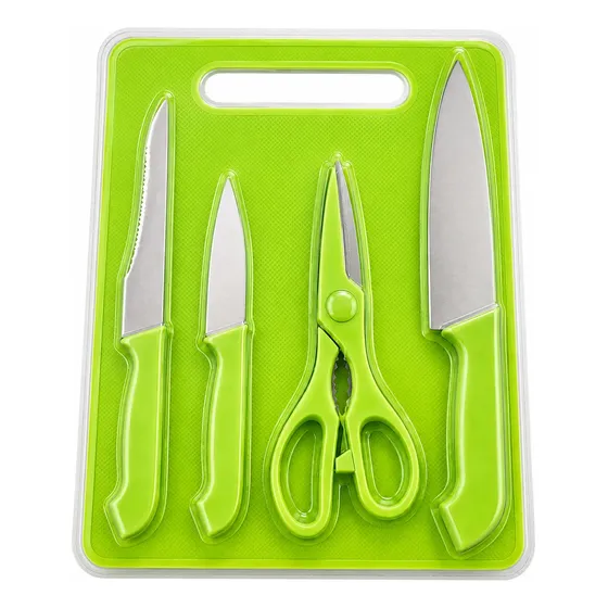 Set Juego De Utensilios De Cocina Tabla Cuchillo Tijera