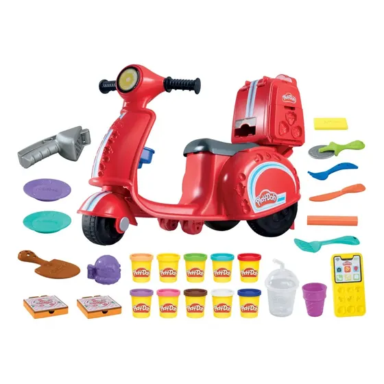 Play-Doh Moto Scooter Repartidora de Pizzas Roja