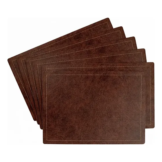 Set De 6 Individuales Clasic Color Tabaco 30x40cm