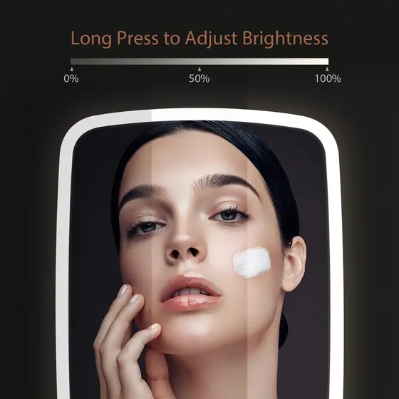 Espejo de Maquillaje LED con Pantalla Táctil Recargable
