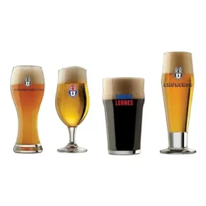 Set de 4 Vasos Cerveceros U de Chile para Bar y Asado