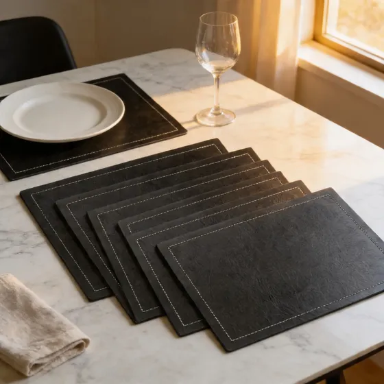 Set De 6 Individuales Clasic Color Negro 30x40cm