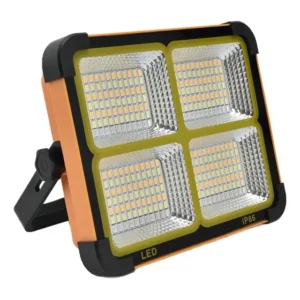 Foco Recargable Solar Portátil 1000 W, 5 Modos, USB, Negro