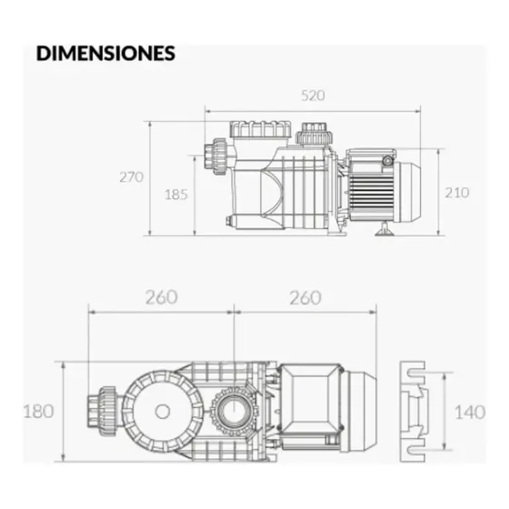 Bomba para Piscina Vulcano Premium BAE 075 3/4 HP