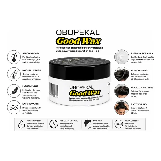 Cera para Cabello y Barba Obopekal Good Wax Fiber Profesional 100 g