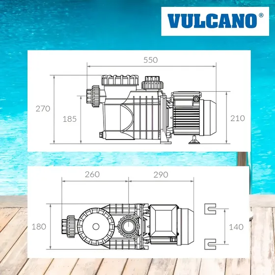 Bomba para Piscina Vulcano Premium BAE 075 3/4 HP