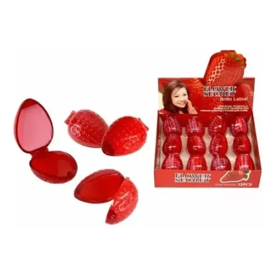 Pack de 6 Brillos Labiales de Frutilla Flower Secret Transparente