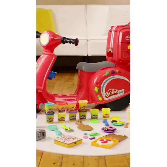 Play-Doh Moto Scooter Repartidora de Pizzas Roja