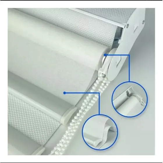 Roller Blackout Doble Cortina+ Visillo Blanco 120x200cm