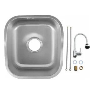 Lavaplatos De Acero Inoxidable 39x36 Cm Con Llave Monomando