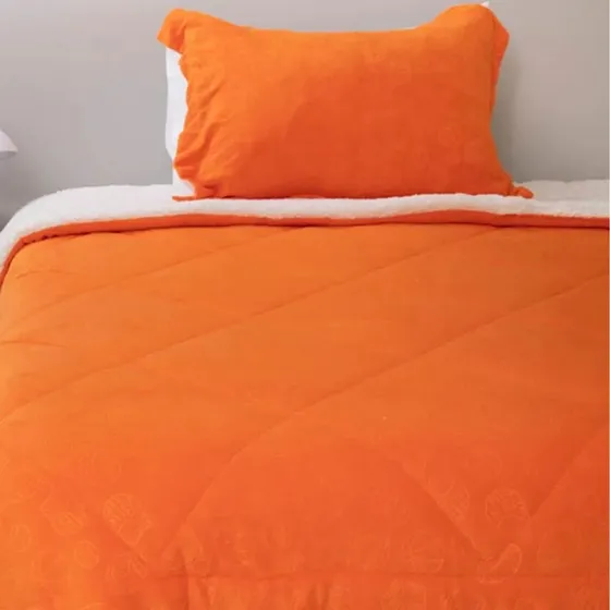 Cubrecama Doral Sherpa Embossed Kids 1.5 Plazas Naranja