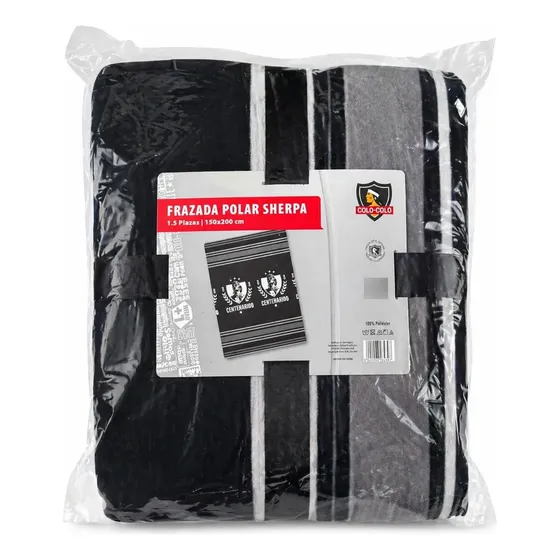 Frazada Polar Sherpa Colo-colo Centenario 1.5 Plazas 150x200