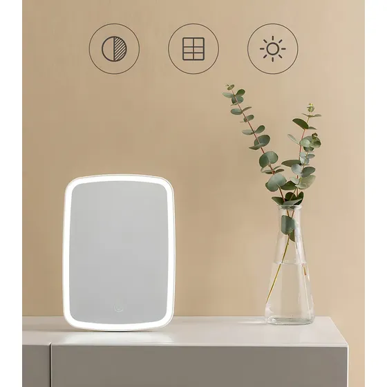 Espejo de Maquillaje LED con Pantalla Táctil Recargable