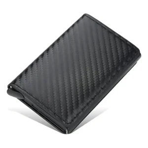 Billetera Minimalista Generiica RFID de Cuero Sintético Negra