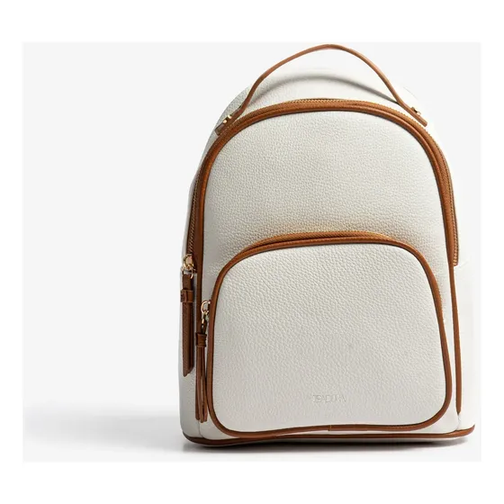 Mochila De Mujer Isadora Special Price Con Bolsillo Frontal Bicolor Lisa