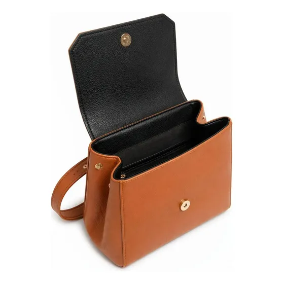 Cartera Shopper Reversible Verde Y Cafe Isadora