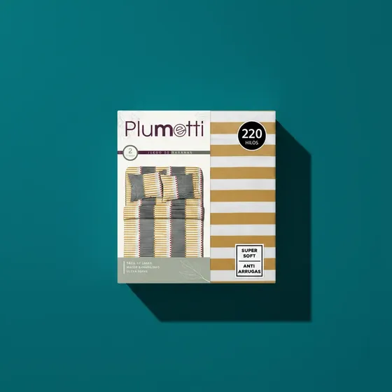 Juego De Sábanas Plumetti Oyamel 2 Plazas 220 Hilos