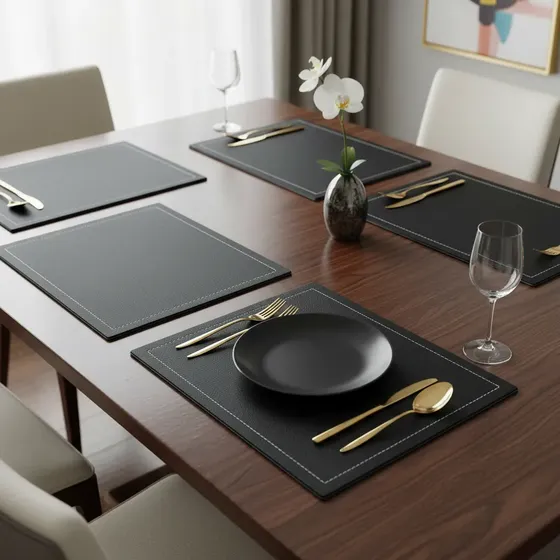 Set De 6 Individuales Clasic Color Negro 30x40cm