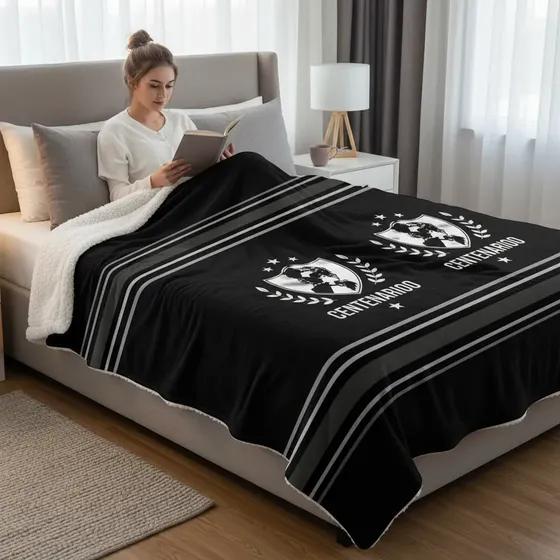 Frazada Polar Sherpa Colo-colo Centenario 1.5 Plazas 150x200