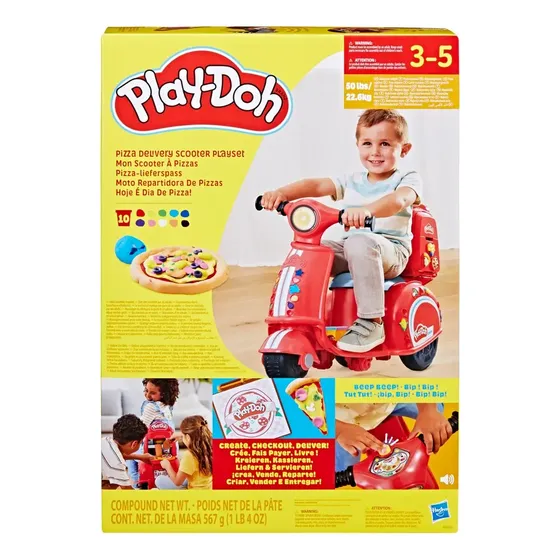 Play-Doh Moto Scooter Repartidora de Pizzas Roja