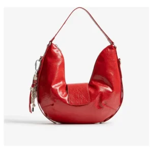 Cartera Saca Isadora De Material Vinilico Con Textura Suave Rojo Liso