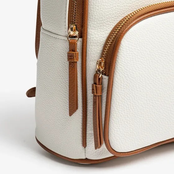 Mochila De Mujer Isadora Special Price Con Bolsillo Frontal Bicolor Lisa