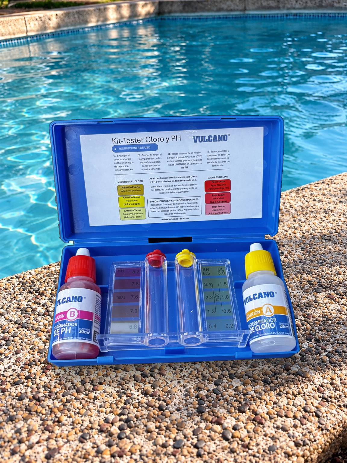 Test Kit de pH y Cloro para Piscinas Vulcano